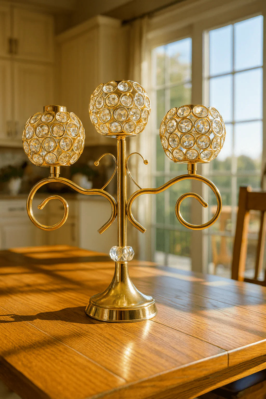 Crystal 3-Head Candle Holder