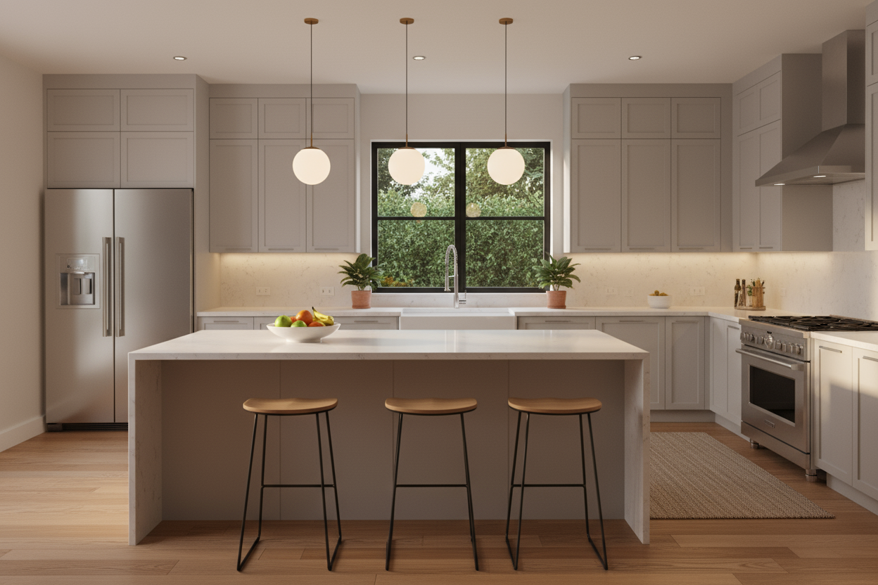 make a 3d image of home and kitchen 